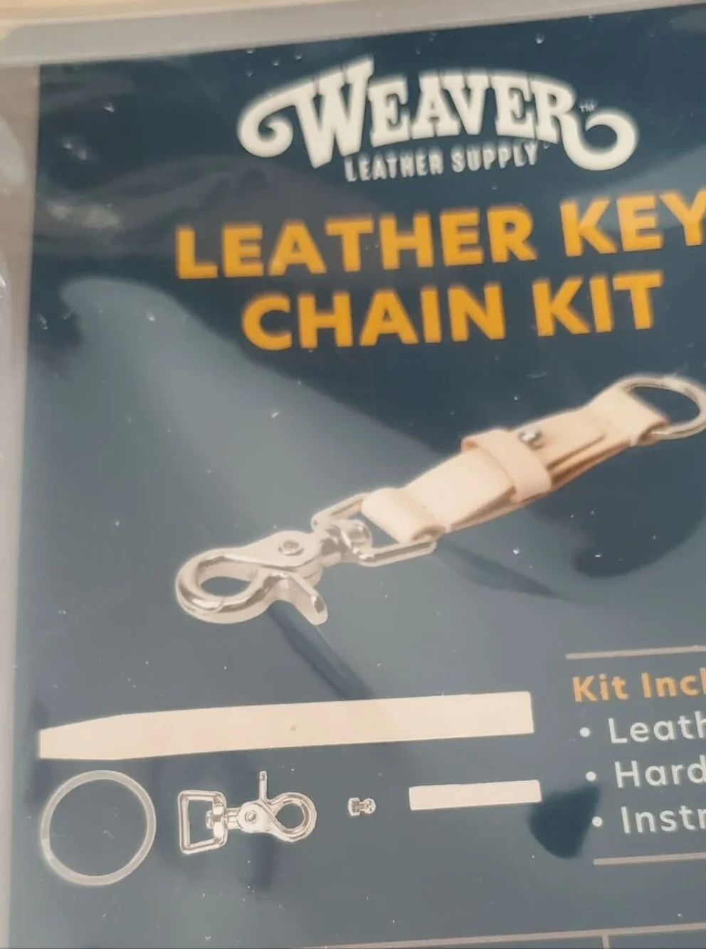Weaver Leather. Leather DIY Key Chain Kit. Genuine Nat. Vegetable Tan Leather.